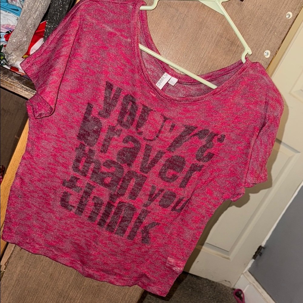 Hang Ten Pink Graphic Crop Tee